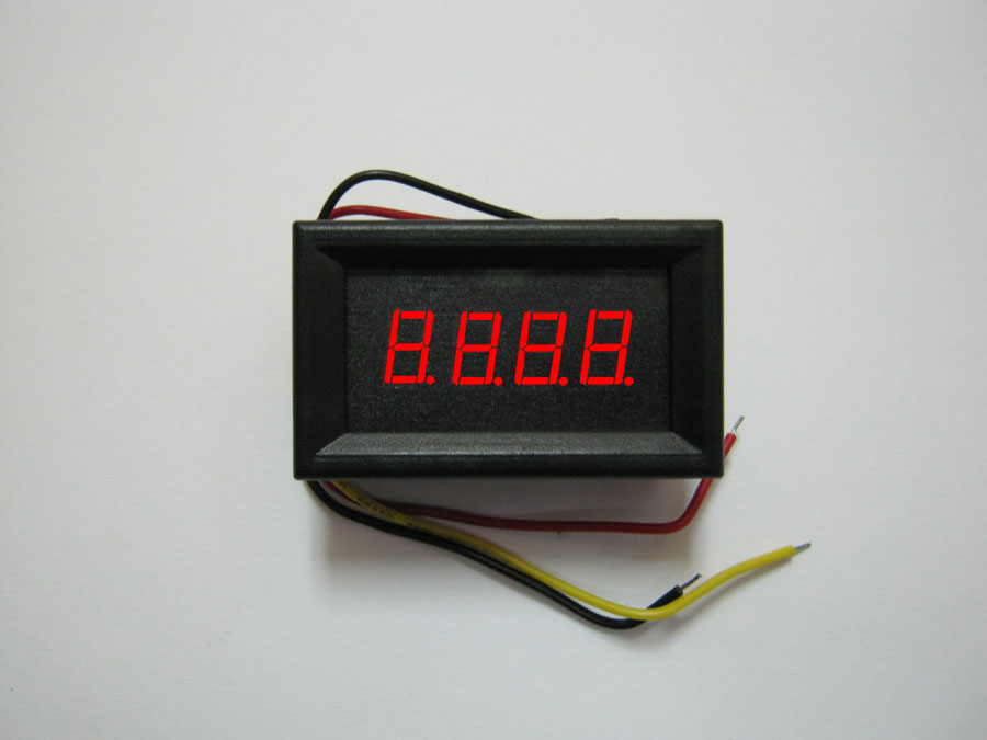 Вольтметр DC 0-100V цифровой 0,36 4 разряда Red в корпусе (38х21х17,5мм) 3 провода