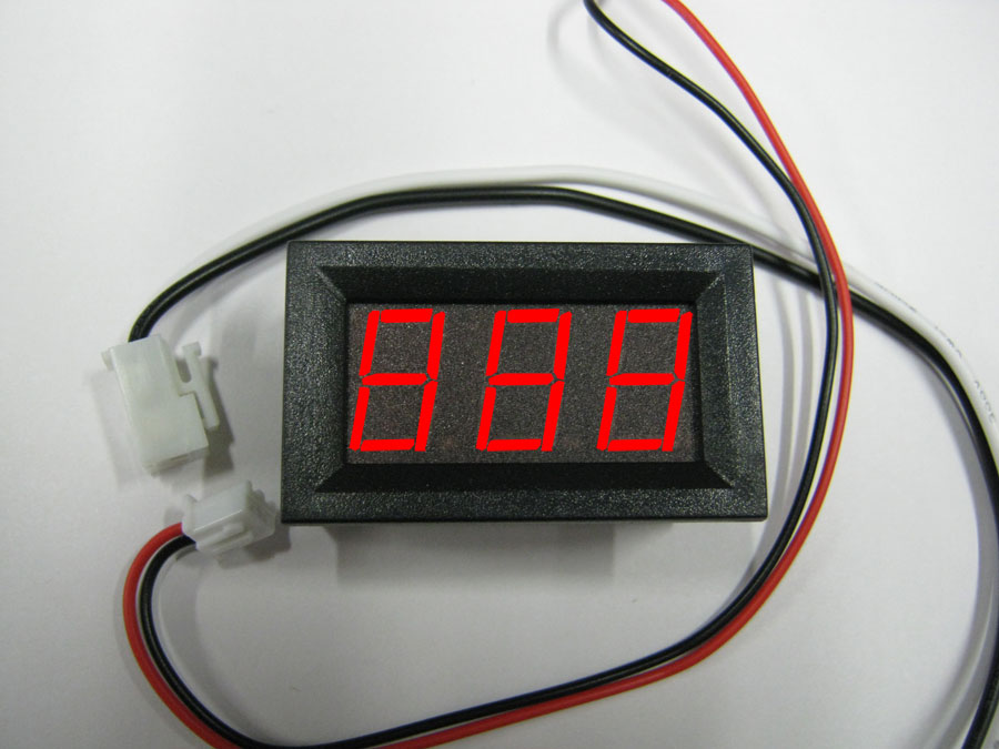 Амперметр DC3,2-30V 0-10A цифровой 0,56 3 разряда Red в корпусе (45,2х25,6х17,9мм) 2 провода
